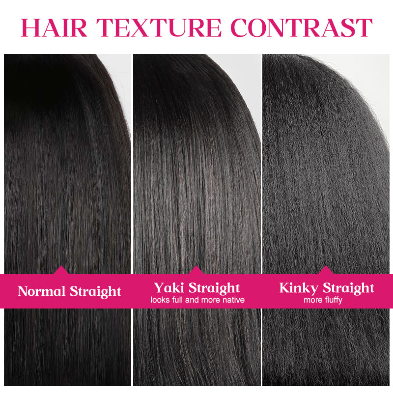 Ishow Yaki Straight Hair Texture Comparison