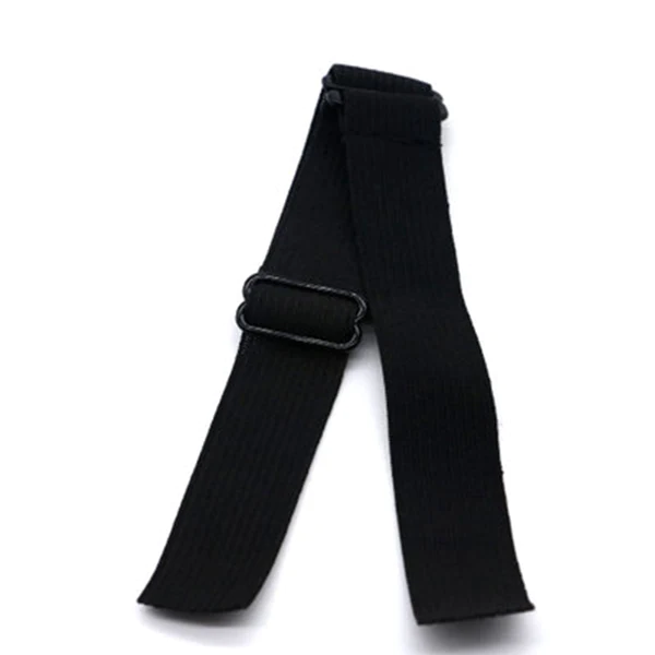 Adjustable black elastic wig band with metal buckle for secure wig fitting 1PC