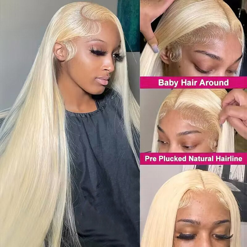 Blonde 613 Lace Front Wig With Pre-Plucked Hairline and Baby Hairs Styled