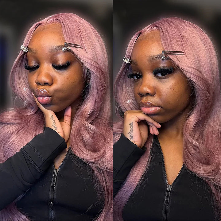 Ishow Ash Purple Wig On Black Woman