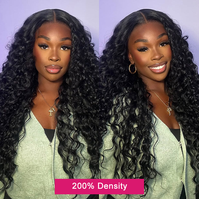 Deep Wave HD Lace Wig Made with 4x4 Lace Closure Human Hair Wig and Malaysian Remy Hair, this wig gives you the style, comfort, and durability you need.