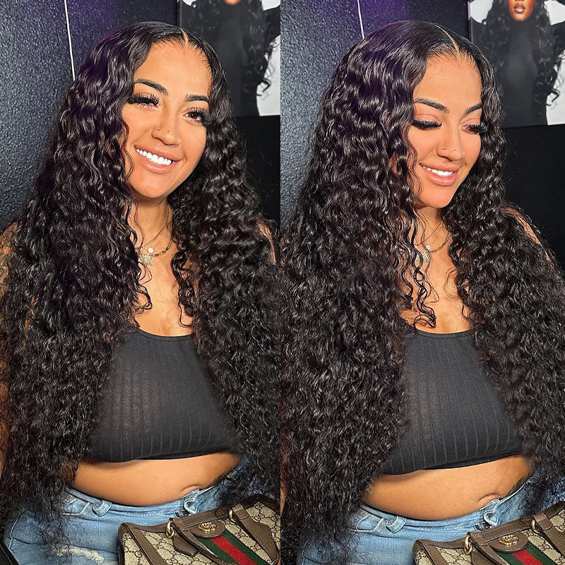 Woman With Ishow Water Wave Hair Bundles and Lace Closure