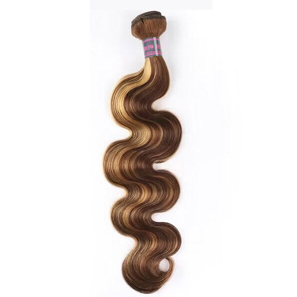 Honey Blonde Body Wave Human Hair Bundle Displaying Beautiful Soft Waves