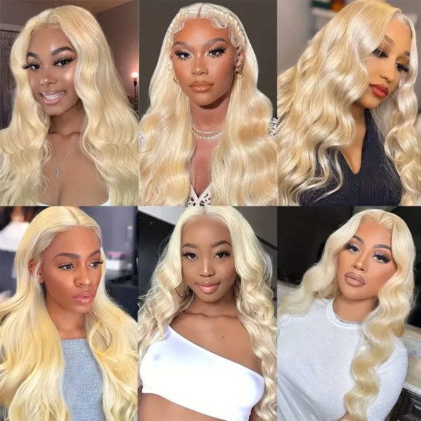 Diverse Women Modeling 613 Blonde Body Wave Hair in Different Styles and Lengths