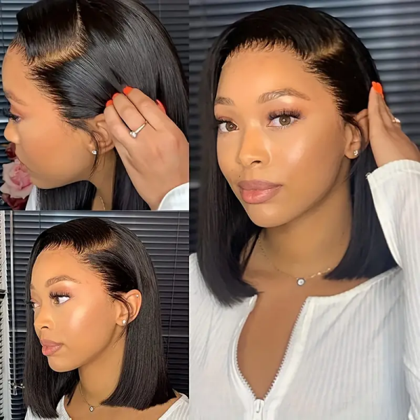 Ishow Glueless Wigs Straight Bob Wig 13x4 HD Lace Frontal Wig Short Wigs Pre Cut Lace 100% Human Hair