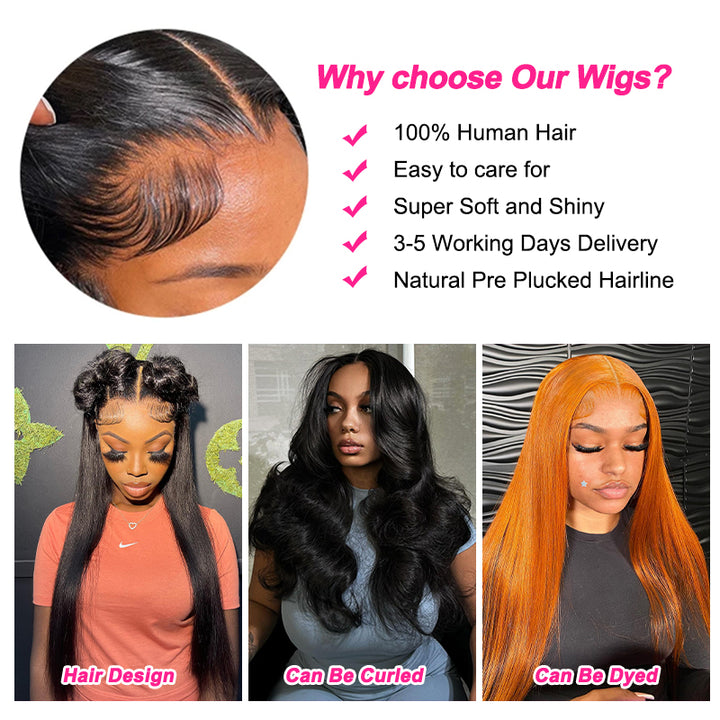 Reasons to Choose Ishow Wigs: 100% Human Hair, Easy Care, Soft, Shiny, Pre-Plucked