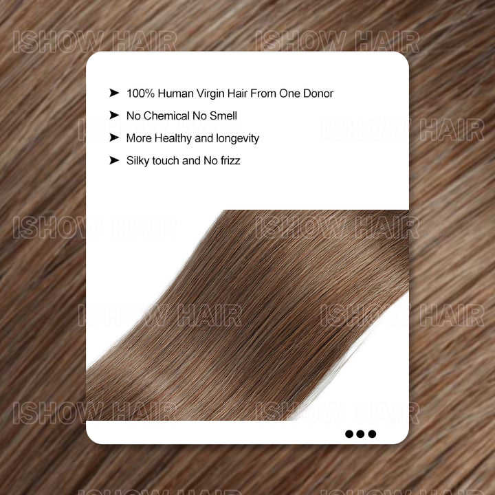 Ishow #8 Ash Brown Bulk Hair - Premium Features