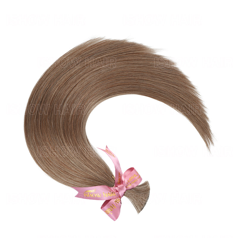 Ishow #8 Ash Brown Bulk Hair - Straight Human Hair