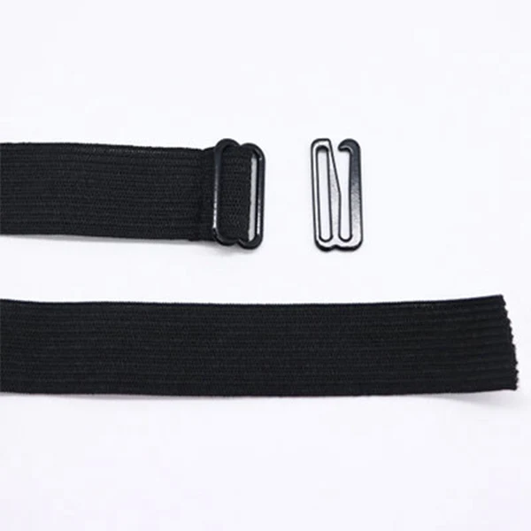 Adjustable Black Elastic Wig Band With Clips for Secure Styling