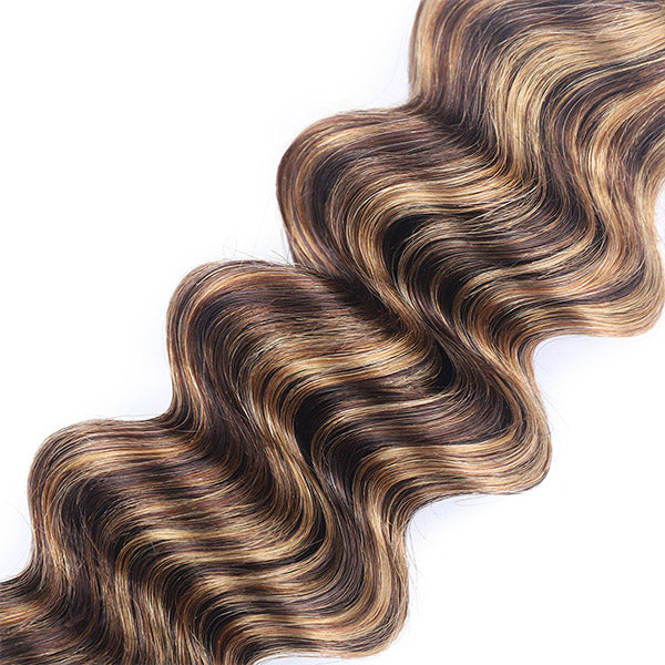 Ishow P4/27 Honey Blonde Loose Deep Wave Hair Bundle With Wave Pattern