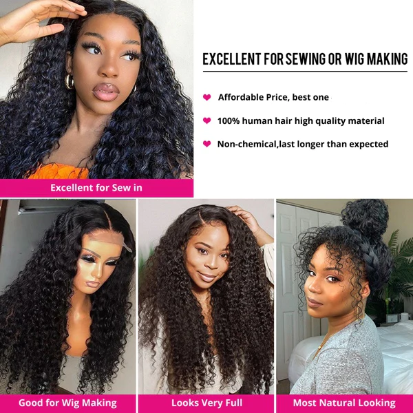 Models Featuring Deep Wave Hairstyles Showcasing Wig Making Quality and Natural Look