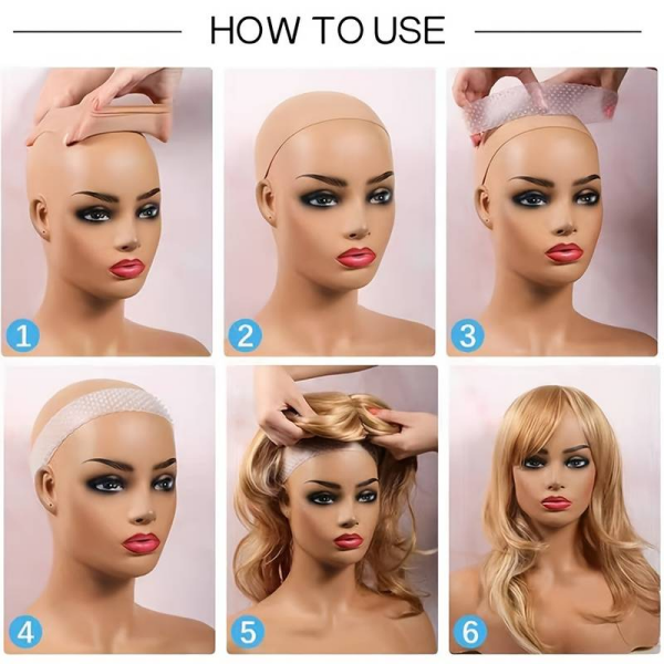 Instructions for Using a Silicone Grip Wig Band On a Mannequin Head
