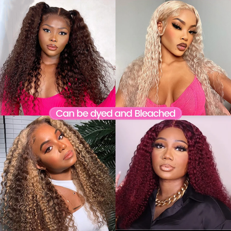Collage of Women With Brazilian Curly Hair Extensions in Various Colors and Styles