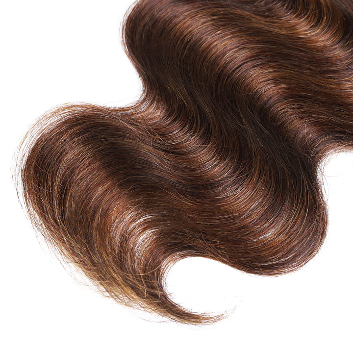 Soft T1B 4/30 Ombre Body Wave Hair, Highlighting Its Luxurious Shine and Flow