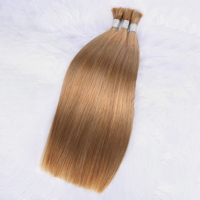Honey Blonde Straight Hair Bulk for Braiding