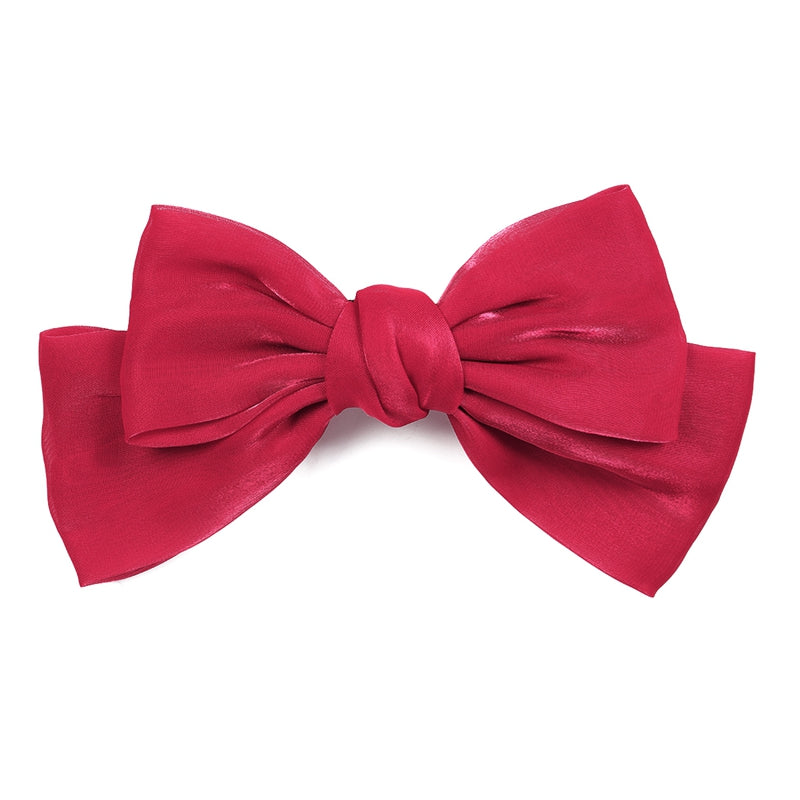 Red Satin Bow Hairpin Suitable for Daily Wear and Styling