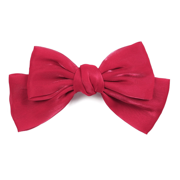 Red Satin Bow Hairpin Suitable for Daily Wear and Styling