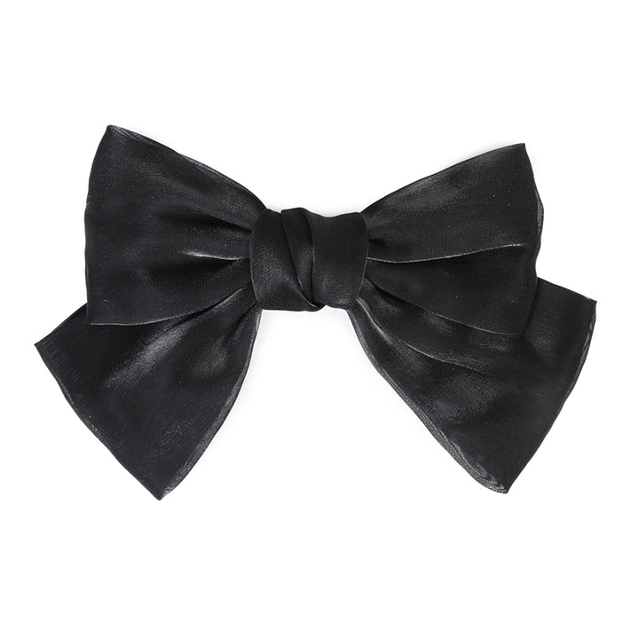 Elegant Black Satin Bow Hairpin for Versatile Daily Hairstyles