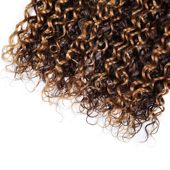 Ishow Water Wave Bulk Hair Extensions P4/27: Close-Up