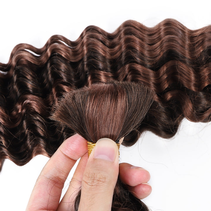 Ishow Hair Bulk Deep Wave Human Hair - Piano Color