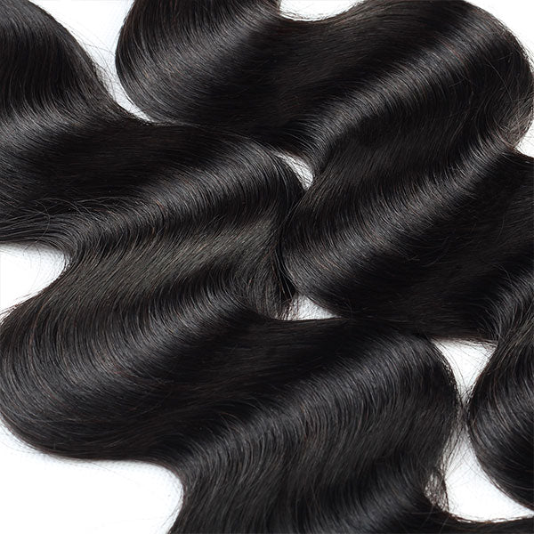 Soft Virgin Peruvian Body Wave Hair Bundles With Natural Sheen and Wavy Texture