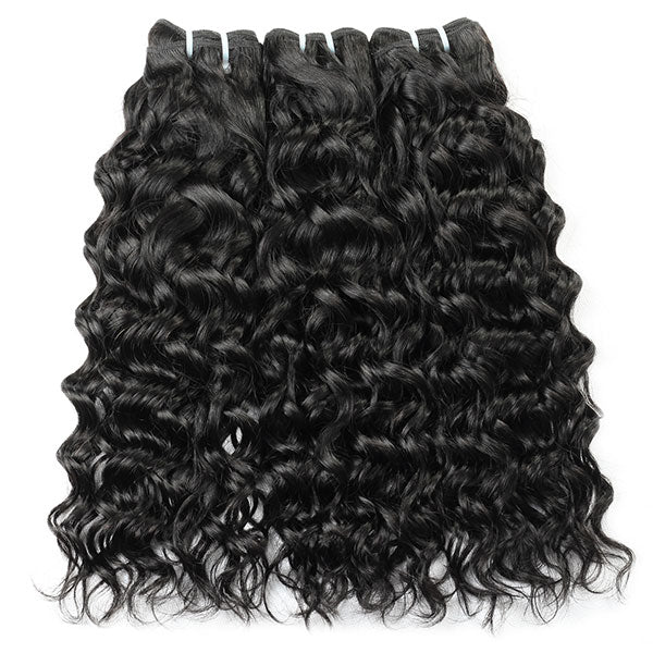 Water Wave Bundles of 100% Human Hair in Natural Black Color