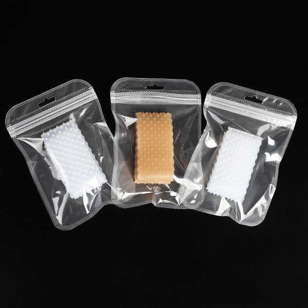 Silicone Grip Wig Bands in Transparent and Light Brown Packaged in Clear Bags