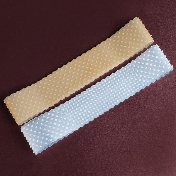 Silicone Grip Wig Bands in Transparent and Light Brown Colors With Dotted Texture
