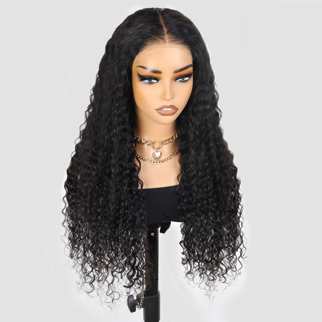 Model Wearing Ishow Deep Curly Wig Highlighting Natural Hairline and Curls
