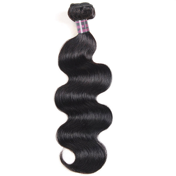 Natural Black Body Wave Human Hair Bundle On Display for Ishow's Flash Sale