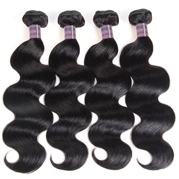 Brazilian Body Wave Hair Bundles in Natural Black Color, 100% Virgin Human Hair