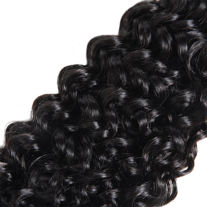Mongolian Kinky Curly Hair Bundle With Defined Curls in Natural Black Color