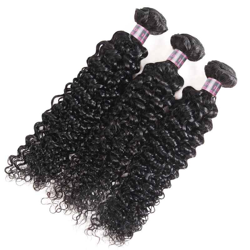 Three Bundles of Bouncy Mongolian Kinky Curly Hair in Natural Black