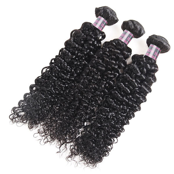 Three Bundles of Natural Black Kinky Curly Hair for Styling and Extensions