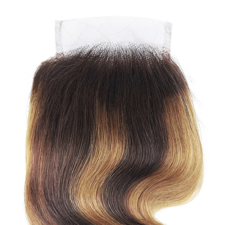 Body Wave Lace Closure With P4/27 Highlights and Natural Hairline