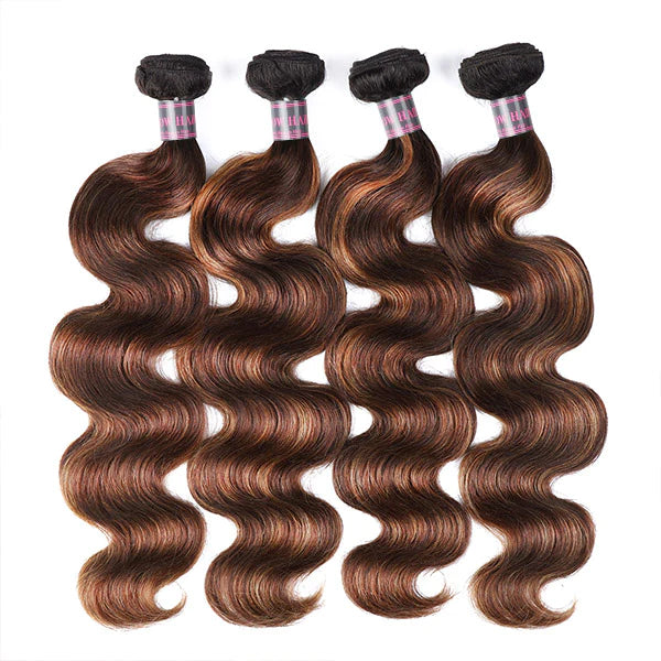 T1B 4/30 Balayage Body Wave Human Hair Bundles Set