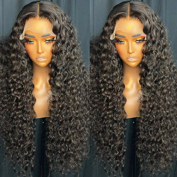 30-Inch Deep Curly Lace Closure Wig in Natural Black With Baby Hair