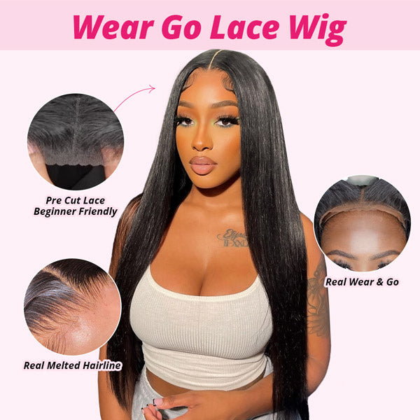 Model Displaying Wear Go Lace Wig With Pre-Cut Lace and Melted Hairline