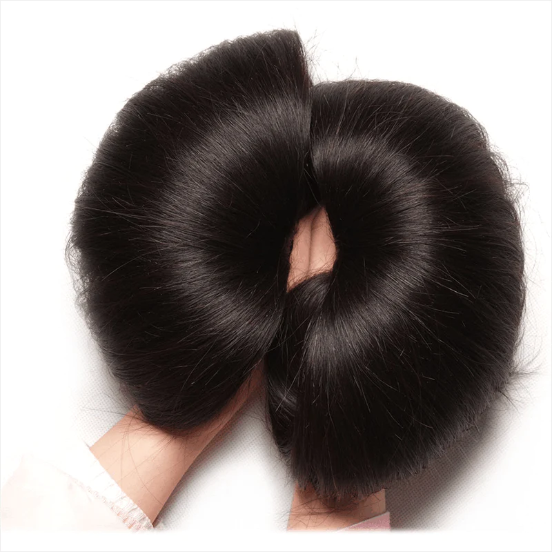 Two Bundles of Straight Natural Black Human Hair With Soft Shine and Full Texture