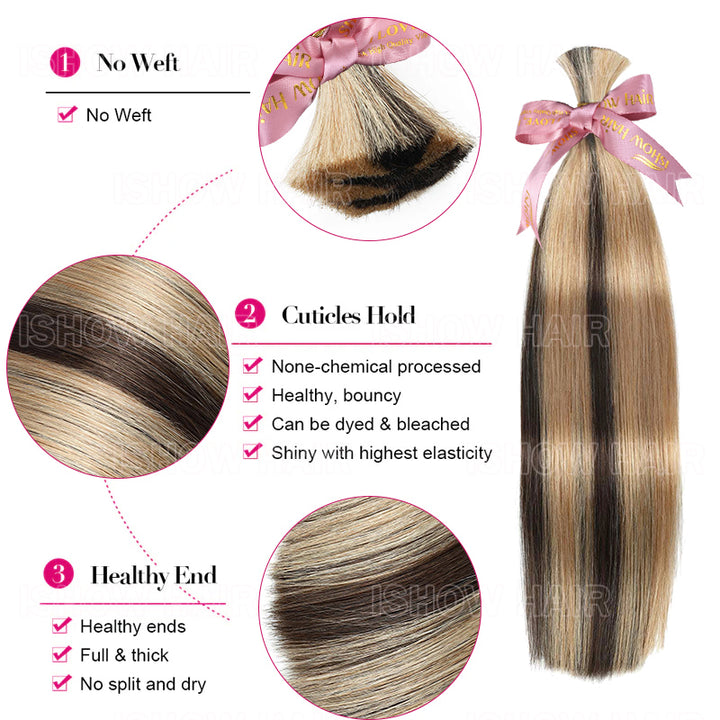Ishow P2/27 Straight Human Hair Features - No Weft, Cuticles Hold, Healthy Ends