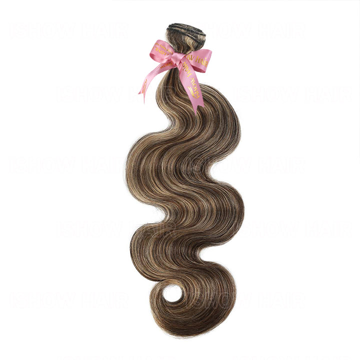 Ishow P2/27 Highlight Body Wave Hair Bundles, Ribbon Tied