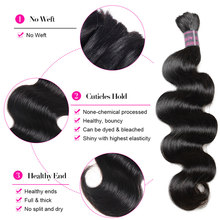 Natural Black Body Wave Hair Bundle With Healthy Ends and Cuticle Hold Features
