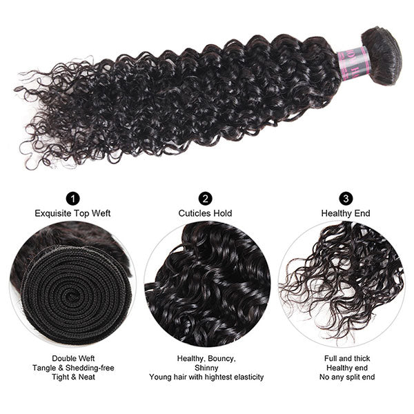 Brazilian Curly Human Hair Bundle With Healthy Ends and Tangle-Free Features