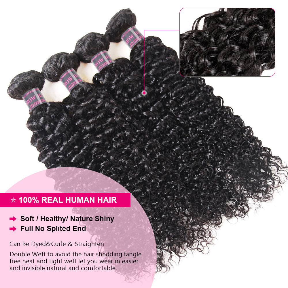 Curly Hair Bundles Labeled 100% Real Human Hair, Soft and Shiny With No Split Ends