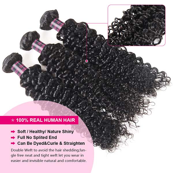 Three Bundles of 100% Real Human Kinky Curly Hair With Shine and No Split Ends