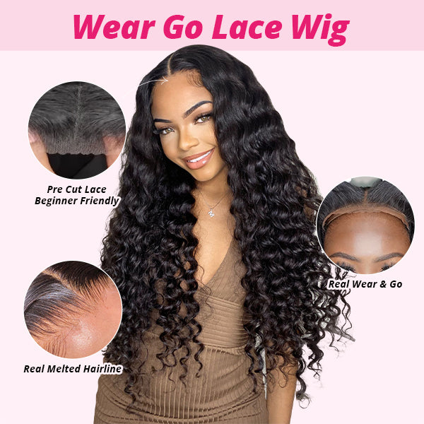 Model With Deep Curly Ishow Wig Showcasing Pre Cut Lace and Melted Hairline