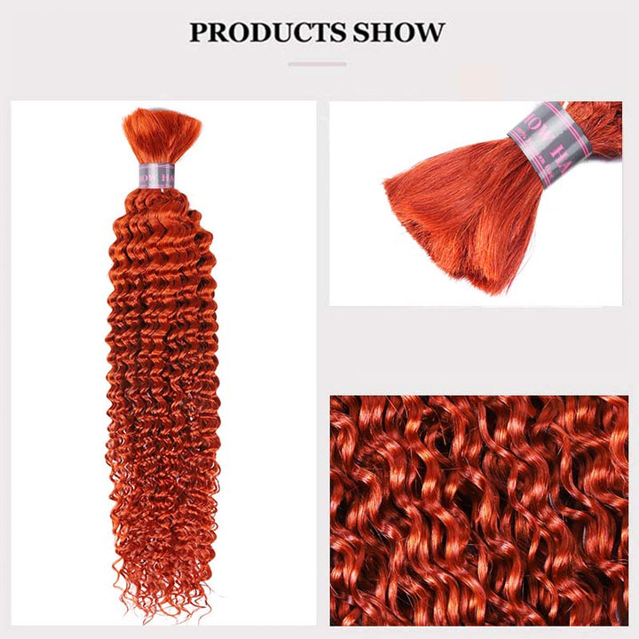Ginger Color #350 Deep Wave Hair Bulk for Braiding