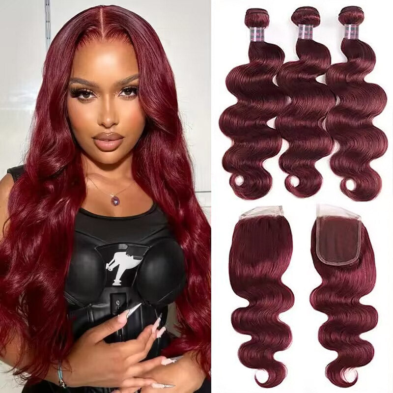 Indian hair extensions human hair cheap burgundy 3 bundle