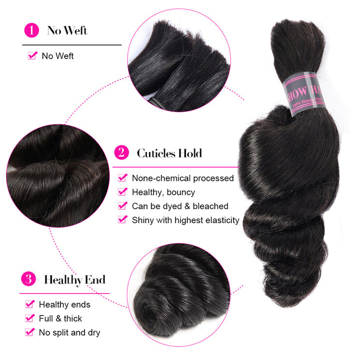 Ishow Human Hair Bulk: No Weft, Cuticles Hold, Healthy Ends