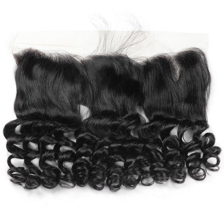 Brazilian Loose Wave Hair 3 Bundles with Ear-To-Ear 13x4 Lace Frontal,100% Virgin Human Hair